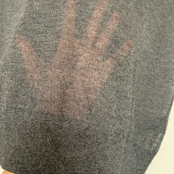 Allsaints Sheer Metallic Gray Woven Blouse - Picture 2 of 3